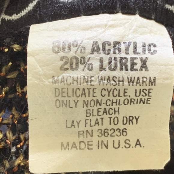 Vintage Crewneck Sweater Adult Large Rose Made in USA 80s 90s Glitter Snowflakes - Picture 9 of 9